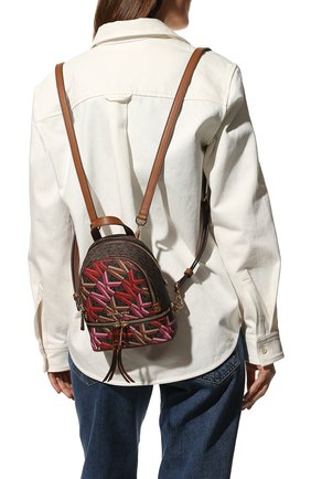 Женский рюкзак rhea zip MICHAEL MICHAEL KORS разноцветного цвета, арт. 30H1GEZB0I | Фото 2 (Размер: mini; Ремень/цепочка: На ремешке; Материал: Текстиль, Экокожа; Стили: Кэжуэл)