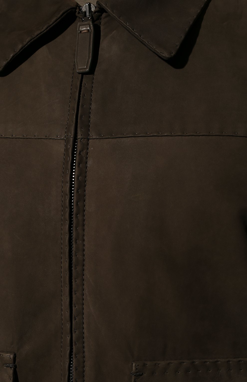 Мужская кожаная куртка BRIONI темно-коричневого цвета, арт. PLAL0L/P1701 | Фото 5 (Кросс-КТ: Куртка; Рукава: Длинные; Материал внешний: Натуральная кожа; Мужское Кросс-КТ: Кожа и замша; Длина (верхняя одежда): Короткие; Материал подклада: Купро; Стили: Кэжуэл)