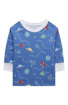 Детский хлопковая пижама KISSY KISSY синего цвета по цене 11250 руб., арт. KB606326I. | Фото 2 Детский хлопковая пижама KISSY KISSY синего цвета, арт. KB606326I. | Фото 2