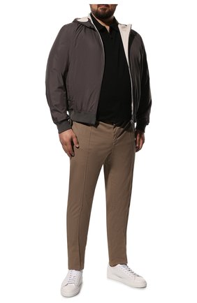 Мужские хлопковые брюки BRIONI коричневого цвета, арт. RPM20L/P8T01/NEW SIDNEY | Фото 2 (Материал внешний: Хлопок; Длина (брюки, джинсы): Стандартные; Случай: Повседневный; Стили: Кэжуэл)
