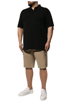 Мужские хлопковые шорты PAUL&SHARK бежевого цвета, арт. 22414010/I9K/62-64 | Фото 2 (Материал внешний: Хлопок; Длина Шорты М: Ниже колена; Мужское Кросс-КТ: Шорты-одежда; Стили: Кэжуэл; Принт: Без принта; Big sizes: Big Sizes; Силуэт М (брюки): Карго; Случай: Повседневный)