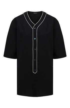 Мужская хлопковая рубашка GIORGIO ARMANI темно-синего цвета по цене 63950 руб., арт. 2SGCCZ95/TZ272 | Фото 1 Мужская хлопковая рубашка GIORGIO ARMANI темно-синего цвета, арт. 2SGCCZ95/TZ272 | Фото 1 (Материал внешний: Хлопок; Рукава: Короткие; Длина (для топов): Стандартные; Случай: Повседневный; Принт: Однотонные; Рубашки М: Classic Fit; Стили: Кэжуэл; Воротник: Открытый ворот)