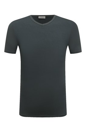 Мужская футболка ZIMMERLI темно-синего цвета, арт. 700-1346 | Фото 1 (Длина (для топов): Стандартные; Рукава: Короткие; Материал внешний: Синтетический материал; Кросс-КТ: домашняя одежда)