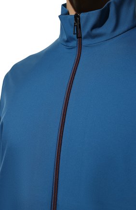 Мужская куртка LORO PIANA синего цвета, арт. FAI5779 | Фото 5 (Кросс-КТ: Куртка, Ветровка; Рукава: Длинные; Материал внешний: Синтетический материал; Длина (верхняя одежда): Короткие; Стили: Кэжуэл)
