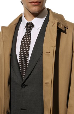 Мужской шелковый галстук LUIGI BORRELLI коричневого цвета, арт. CR4502032/LC | Фото 2 (Материал: Шелк, Текстиль; Принт: С принтом)