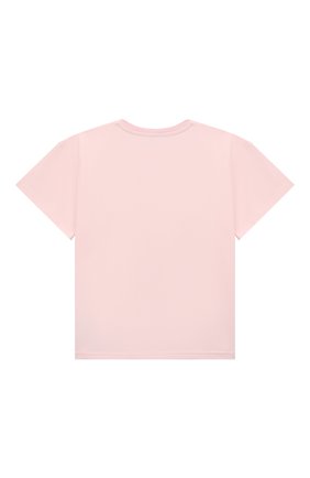 Детская хлопковая футболка SASHA KIM розового цвета, арт. УТ-00000622 | Фото 2 (Рукава: Короткие; Материал внешний: Хлопок; Девочки Кросс-КТ: футболка-одежда; Ростовка одежда: 8 лет | 128 см, 10 - 11 лет | 140 - 146см, 12 лет | 152 см)