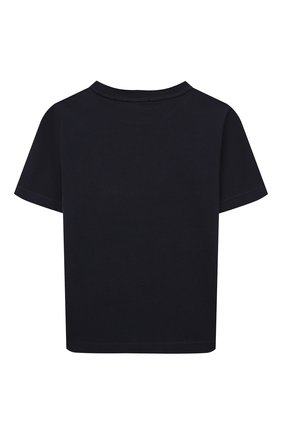 Детская хлопковая футболка BURBERRY темно-синего цвета, арт. 8051433 | Фото 2 (Материал внешний: Хлопок; Рукава: Короткие; Мальчики Кросс-КТ: Футболка-одежда; Мальчики-школьная форма: Футболки)