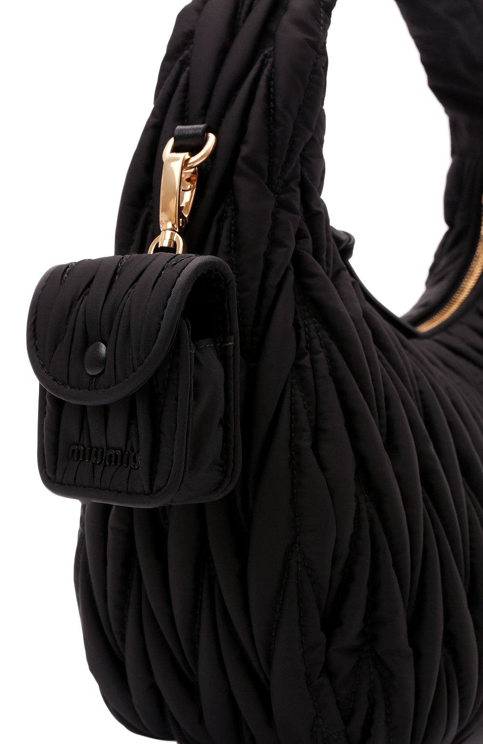 Женская сумка MIU MIU черного цвета, арт. 5BC108-2F5A-F0002-OOO | Фото 4 (Сумки-технические: Сумки top-handle; Размер: medium)
