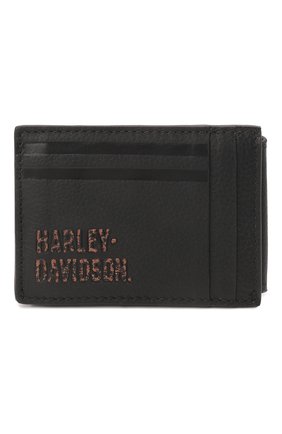 Мужской кожаный футляр для кредитных карт HARLEY-DAVIDSON черного цвета, арт. PM7778L-Black | Фото 1 (Материал: Натуральная кожа)
