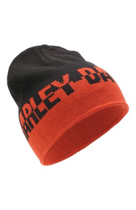 Мужская двусторонняя шапка HARLEY-DAVIDSON оранжевого цвета, арт. 97624-22VM | Фото 1 (Материал: Текстиль, Синтетический материал; Кросс-КТ: Трикотаж)