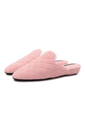 Женского текстильные домашние туфли HOMERS AT HOME светло-розового цвета, арт. 20268/RIZ0 | Фото 1 (Материал внешний: Текстиль; Материал внутренний: Текстиль; Подошва: Плоская)