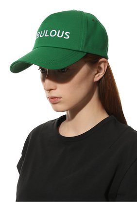 Женская хлопковая бейсболка SEVEN LAB зеленого цвета, арт. CAP-F green | Фото 2 (Материал: Текстиль, Хлопок)
