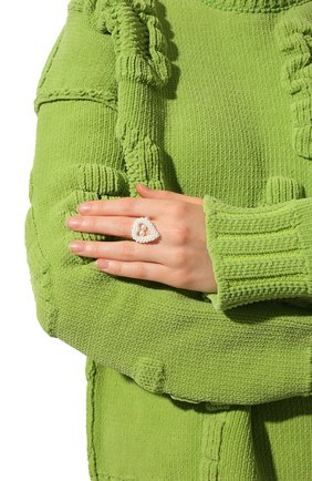 Женское кольцо сердечко HIAYNDERFYT молочного цвета, арт. 1-1WHTOHTP | Фото 2 (Материал: Пластик)