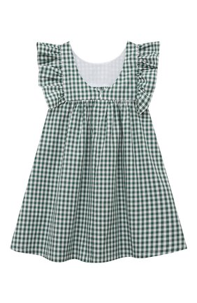 Детское хлопковое платье SONIA RYKIEL ENFANT зеленого цвета, арт. 22S1DR04 | Фото 2 (Рукава: Короткие; Материал внешний: Хлопок)