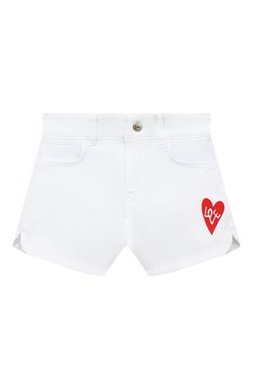 Детские джинсовые шорты SONIA RYKIEL ENFANT белого цвета, арт. 22S1S003 | Фото 1 (Материал внешний: Хлопок)
