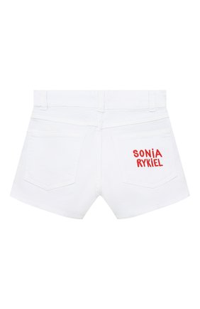 Детские джинсовые шорты SONIA RYKIEL ENFANT белого цвета, арт. 22S1S003 | Фото 2 (Материал внешний: Хлопок)