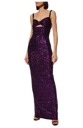 Женское платье с пайетками DOLCE & GABBANA фиолетового цвета по цене 333500 руб., арт. F6ZA6T/FLM7Q | Фото 2 Женское платье с пайетками DOLCE & GABBANA фиолетового цвета, арт. F6ZA6T/FLM7Q | Фото 2 (Длина Ж (юбки, платья, шорты): Макси; Материал подклада: Шелк; Материал внешний: Синтетический материал; Стили: Гламурный; Случай: Вечерний; Женское Кросс-КТ: Платье-одежда; Рукава: На бретелях)