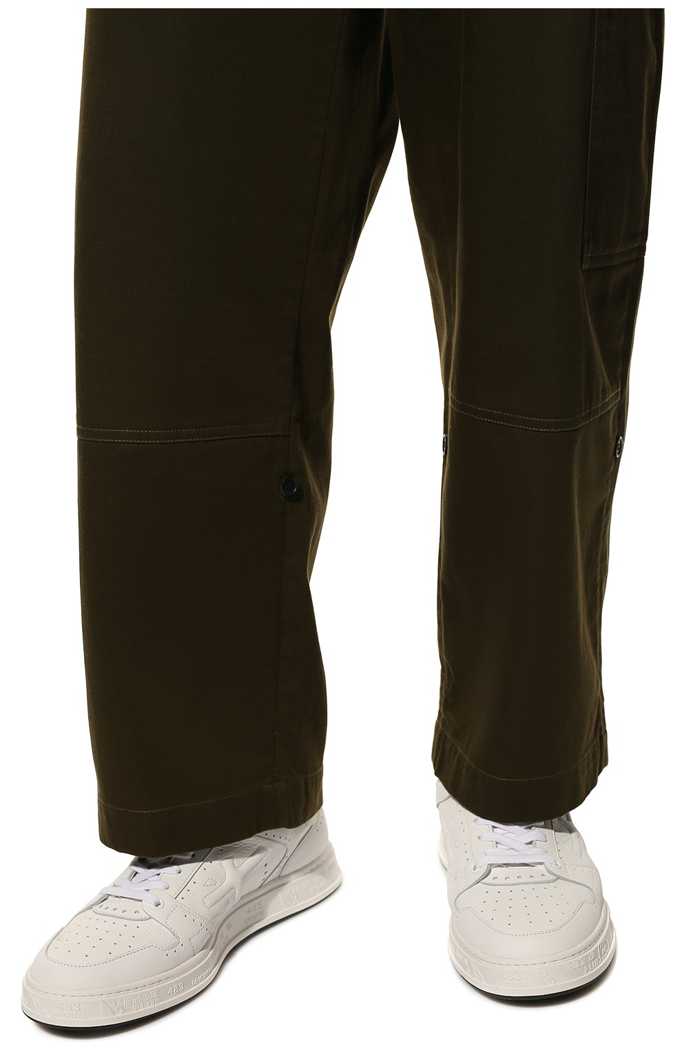 Мужские кожаные кеды quinn PREMIATA белого цвета, арт. QUINN/VAR5789 | Фото 3 (Материал внешний: Кожа; Материал внутренний: Натуральная кожа; Стили: Классический; Материал утеплителя: Без утеплителя)