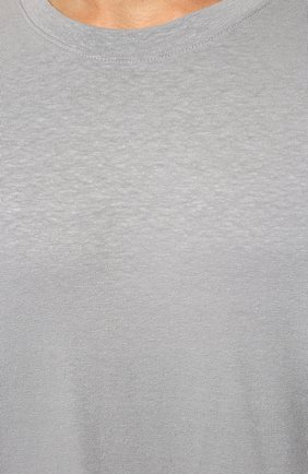 Мужская футболка из хлопка и льна MARCO PESCAROLO серого цвета, арт. JAMES/45Y07 | Фото 5 (Принт: Без принта; Рукава: Короткие; Длина (для топов): Стандартные; Материал внешний: Хлопок; Стили: Кэжуэл)