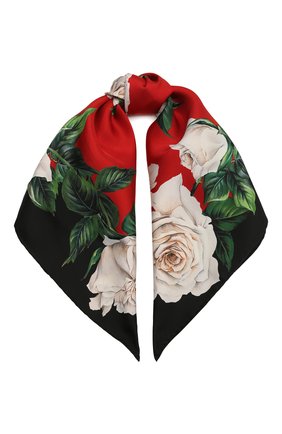 Женский шелковый платок DOLCE & GABBANA красного цвета, арт. FN092R/GDAQ1 | Фото 1 (Материал: Текстиль, Шелк)