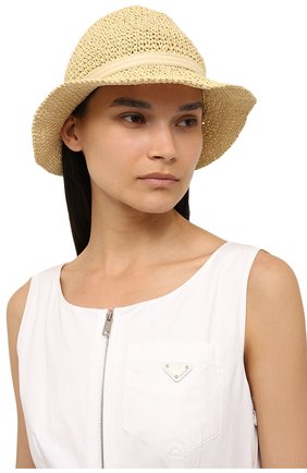 Женская шляпа VIKA 2.0 светло-бежевого цвета, арт. SS22-21033 | Фото 2 (Материал: Растительное волокно)