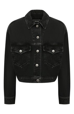 Женская джинсовая куртка ISABEL MARANT ETOILE темно-серого цвета по цене 43650 руб., арт. VE1727-22P022E/TADIA | Фото 1 Женская джинсовая куртка ISABEL MARANT ETOILE темно-серого цвета, арт. VE1727-22P022E/TADIA | Фото 1 (Рукава: Длинные; Длина (верхняя одежда): Короткие; Материал внешний: Хлопок, Деним; Кросс-КТ: Деним, Куртка; Стили: Гранж)