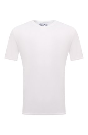 Мужская хлопковая футболка FEDELI белого цвета, арт. 5UEF0113 | Фото 1 (Принт: Без принта; Рукава: Короткие; Длина (для топов): Стандартные; Материал внешний: Хлопок; Стили: Кэжуэл)