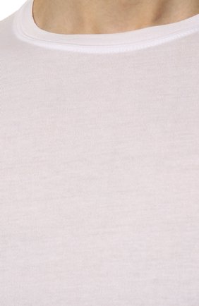 Мужская хлопковая футболка FEDELI белого цвета, арт. 5UEF0113 | Фото 5 (Принт: Без принта; Рукава: Короткие; Длина (для топов): Стандартные; Материал внешний: Хлопок; Стили: Кэжуэл)