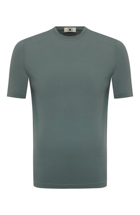 Мужская хлопковая футболка KIRED серо-голубого цвета, арт. WBACI0MW7521022002 | Фото 1 (Материал внешний: Хлопок; Рукава: Короткие; Длина (для топов): Стандартные; Принт: Без принта; Стили: Кэжуэл)