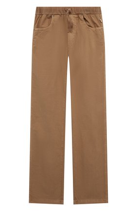 Детские хлопковые брюки IL GUFO бежевого цвета, арт. P22PL035C6035/2A-4A | Фото 1 (Материал внешний: Хлопок; Детали: На резинке; Случай: Повседневный)