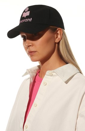 Женская бейсболка ISABEL MARANT черного цвета по цене 148500 тенге, арт. CQ0015-22E016A/TYR0N | Фото 2 Женская бейсболка ISABEL MARANT черного цвета, арт. CQ0015-22E016A/TYR0N | Фото 2 (Материал: Текстиль, Хлопок)