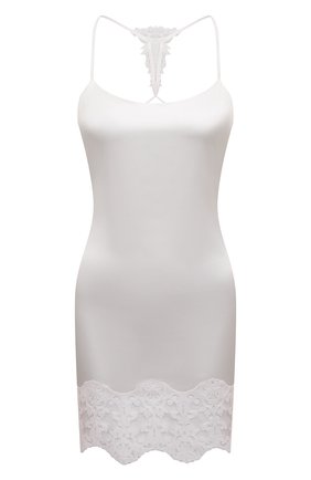 Женская шелковая сорочка FLEUR OF ENGLAND белого цвета, арт. FT1869 | Фото 1 (Длина Ж (юбки, платья, шорты): Мини; Материал внешний: Шелк)