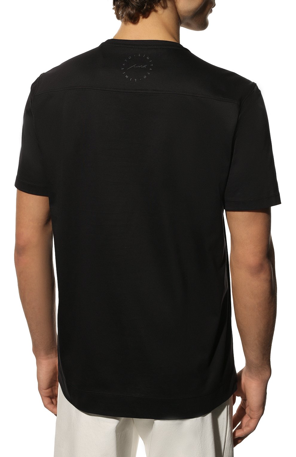 Мужская хлопковая футболка LIMITATO темно-синего цвета, арт. H0MME/54 T-SHIRT | Фото 4 (Рукава: Короткие; Длина (для топов): Стандартные; Стили: Гранж; Принт: С принтом; Материал внешний: Хлопок)