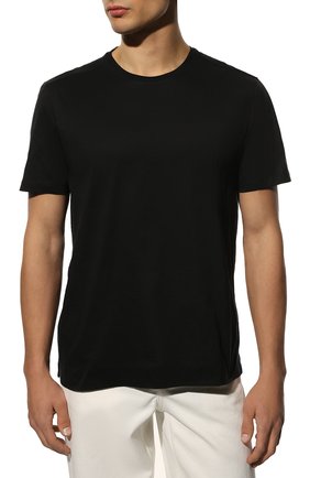 Мужская хлопковая футболка LIMITATO черного цвета, арт. CLASSIC/T-SHIRT | Фото 3 (Принт: Без принта; Рукава: Короткие; Длина (для топов): Стандартные; Материал внешний: Хлопок; Стили: Кэжуэл)