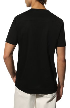 Мужская хлопковая футболка LIMITATO черного цвета, арт. CLASSIC/T-SHIRT | Фото 4 (Принт: Без принта; Рукава: Короткие; Длина (для топов): Стандартные; Материал внешний: Хлопок; Стили: Кэжуэл)