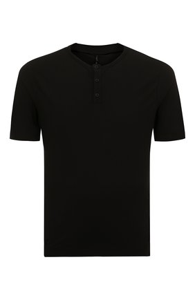 Мужская хлопковая футболка TRANSIT черного цвета, арт. CFUTRQ2370 | Фото 1 (Длина (для топов): Удлиненные; Рукава: Короткие; Материал внешний: Хлопок; Принт: Без принта; Стили: Кэжуэл)