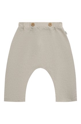 Детские брюки изо льна и хлопка SANETTA кремвого цвета, арт. 10602 | Фото 1 (Кросс-КТ НВ: Брюки)