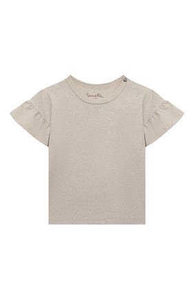 Детский хлопковая футболка SANETTA бежевого цвета, арт. 10758 | Фото 1 (Кросс-КТ НВ: Футболка)