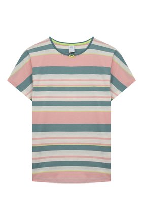 Детская хлопковая пижама SANETTA разноцветного цвета, арт. 245228 | Фото 2 (Материал внешний: Хлопок; Рукава: Короткие)