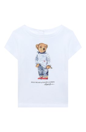 Детский хлопковая футболка POLO RALPH LAUREN белого цвета, арт. 310864866 | Фото 1 (Кросс-КТ НВ: Футболка)