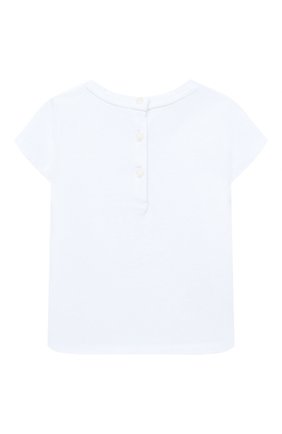 Детская хлопковая футболка POLO RALPH LAUREN белого цвета, арт. 313864866 | Фото 2 (Рукава: Короткие; Материал внешний: Хлопок; Девочки Кросс-КТ: футболка-одежда)