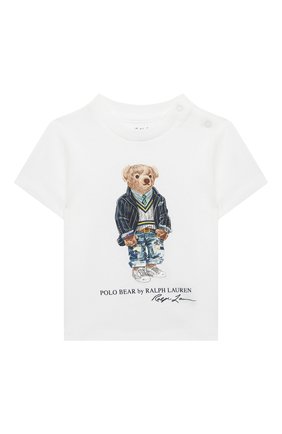 Детский хлопковая футболка POLO RALPH LAUREN белого цвета, арт. 320865660 | Фото 1 (Кросс-КТ НВ: Футболка)