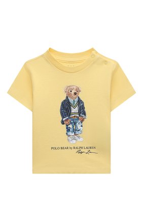 Детский хлопковая футболка POLO RALPH LAUREN желтого цвета, арт. 320865660 | Фото 1 (Кросс-КТ НВ: Футболка)