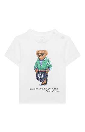 Детский хлопковая футболка POLO RALPH LAUREN белого цвета, арт. 320865681 | Фото 1 (Кросс-КТ НВ: Футболка)