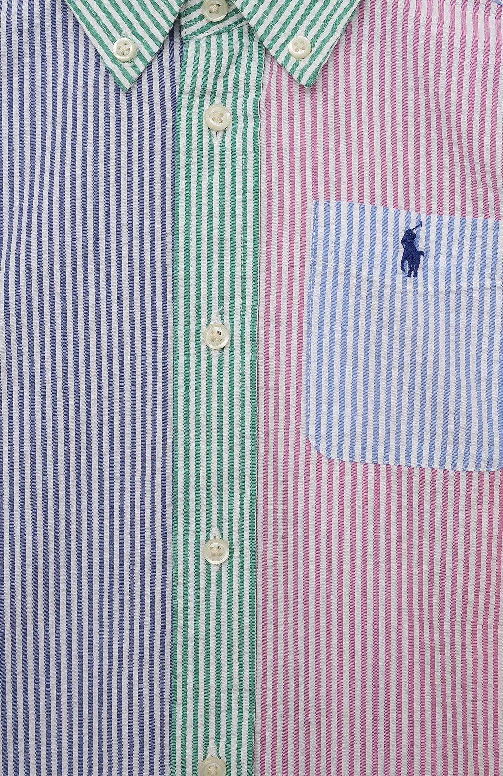 Детская хлопковая рубашка POLO RALPH LAUREN разноцветного цвета, арт. 321865276 | Фото 3 (Рукава: Короткие; Случай: Повседневный; Материал внешний: Хлопок; Ростовка одежда: 2 года | 92 см, 3 года | 98 см, 4 года | 104 см)
