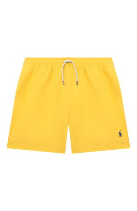 Детские плавки-шорты POLO RALPH LAUREN желтого цвета, арт. 323785582 | Фото 1 (Материал внешний: Синтетический материал; Кросс-КТ: Пляж)