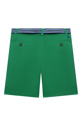 Детские хлопковые шорты POLO RALPH LAUREN зеленого цвета, арт. 323863960 | Фото 2 (Материал внешний: Хлопок; Случай: Повседневный)