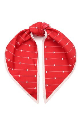 Женский шелковый платок PRADA красного цвета, арт. 1FF036-2DTR-F0976 | Фото 1 (Материал: Шелк, Текстиль; Принт: С принтом)