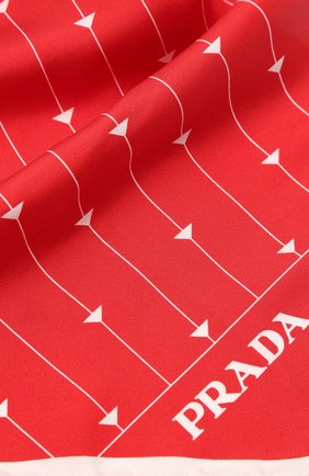 Женский шелковый платок PRADA красного цвета, арт. 1FF036-2DTR-F0976 | Фото 2 (Материал: Шелк, Текстиль; Принт: С принтом)