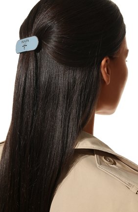 Женская заколка для волос PRADA голубого цвета, арт. 1IF022-2BA6-F0076 | Фото 2 (Материал: Металл)